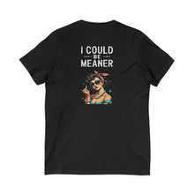 Load image into Gallery viewer, I Could Be Meaner V-Neck Tee — Retro Pinup Attitude Tee (print on back)
