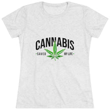 Load image into Gallery viewer, Women&#39;s Cannabis saved my life - Triblend Tee
