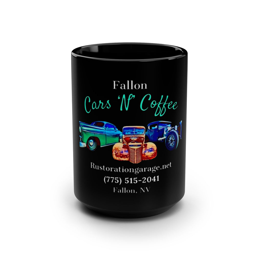 Fallon Cars N Coffee - Black Mug 15oz - Logo 1