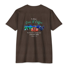 Load image into Gallery viewer, Women&#39;s Jersey soft Tee Fallon Cars &quot;N&quot; Coffee (Print on back)
