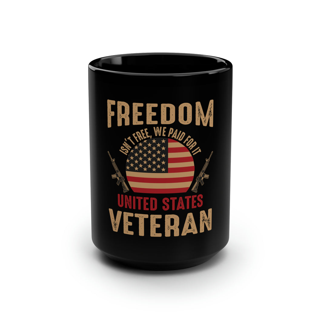 Freedom Veteran - Black Mug 15oz