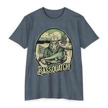 Load image into Gallery viewer, Bassquatch Unisex T-Shirt, Funny Fishing Tee, Outdoor Lover Gift, Sasquatch T-Shirt, Bass Fishing Shirt
