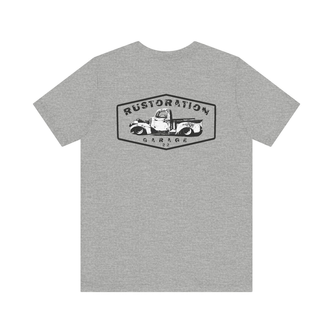 Rustoration Garage - Jersey Short Sleeve Tee - Logo on the Back