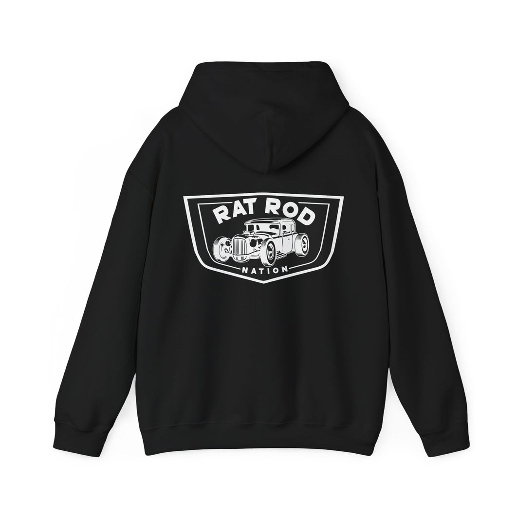 Men's Rat Rod Nation Hooded Sweatshirt - Logo2 on Back