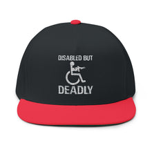 Load image into Gallery viewer, Disabled but Deadly - Embroidered Flat Bill Cap – Retro Trucking &amp; Beer Lover Snapback
