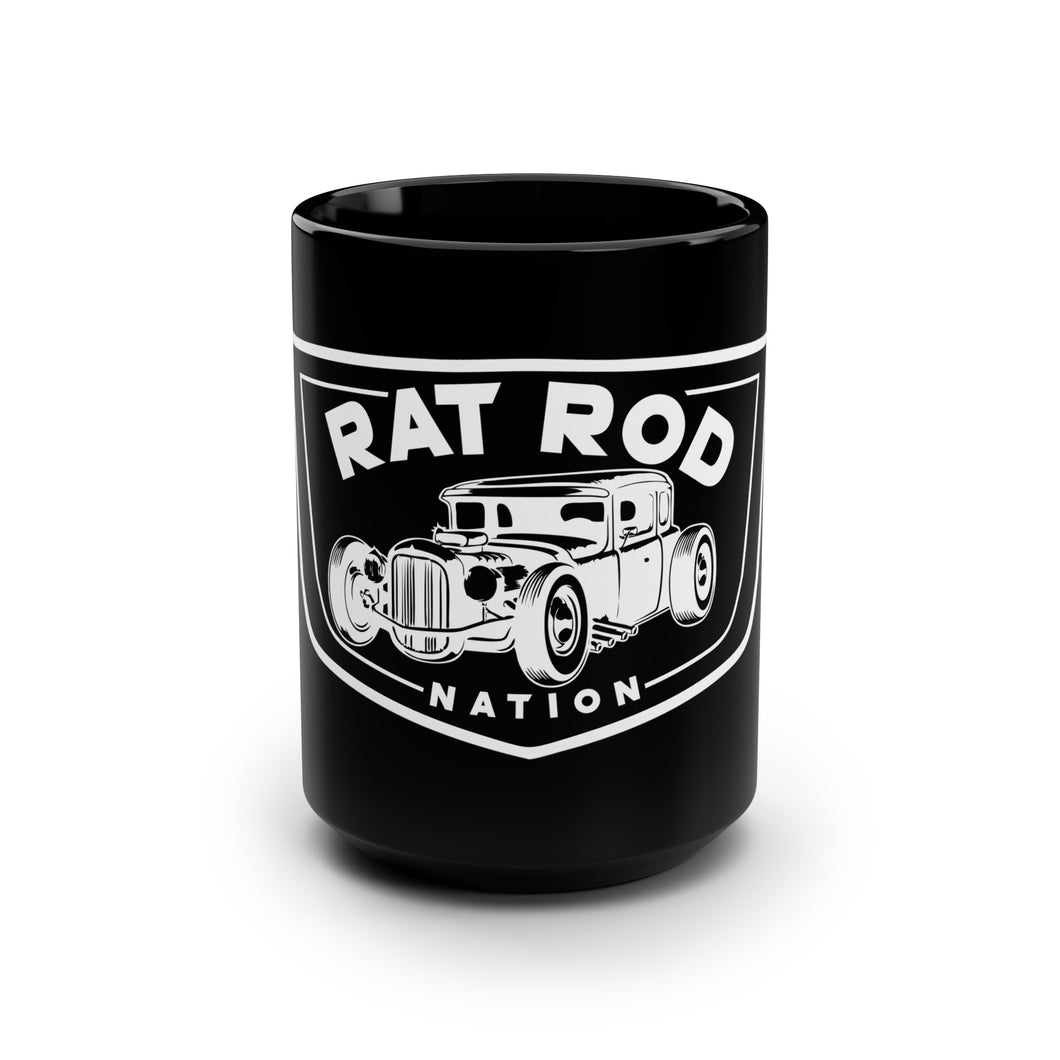 RAT ROD NATION - Black Mug 15oz - Logo 2