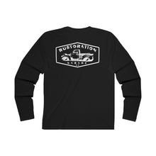 Load image into Gallery viewer, Rustoration Garage - Men's Long Sleeve Crew Tee - Black - Logo on Back
