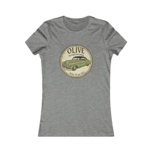 Load image into Gallery viewer, Olive Vintage Car Women's Tee – Retro Auto Graphic Shirt

