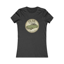 Load image into Gallery viewer, Olive Vintage Car Women's Tee – Retro Auto Graphic Shirt
