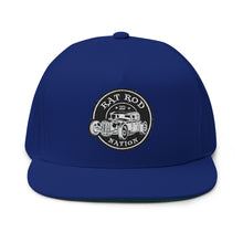 Load image into Gallery viewer, Rat Rod Nation Embroidered Flat Bill Cap – Retro Trucking &amp; Beer Lover Snapback
