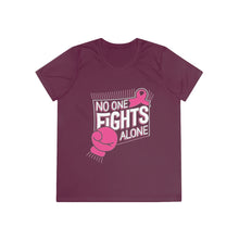 Load image into Gallery viewer, Ladies No one fights alone Competitor Tee
