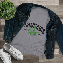 Load image into Gallery viewer, Women&#39;s Cannabis saved my life - Triblend Tee
