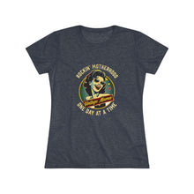 Load image into Gallery viewer, Women&#39;s Tri Blend Tee Rockin Motherhood (Print on front)

