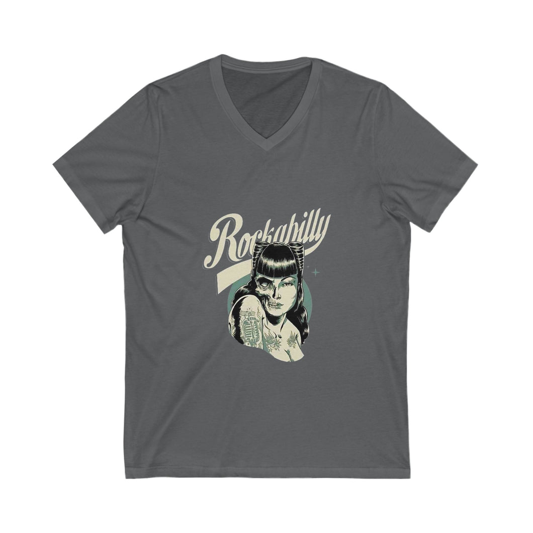 Women's Rockabilly V-Neck Tee (Print on front)