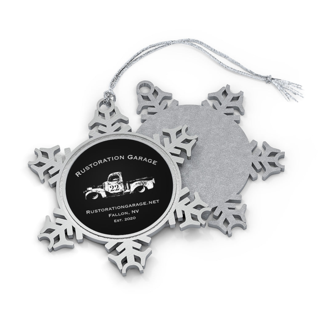 Pewter Rustoration Garage Snowflake Ornament