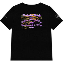 Load image into Gallery viewer, Rustoration Garage Fallon Spring Fling 2026 V-Neck Tee — Car &amp; Motorcycle Show Shirt

