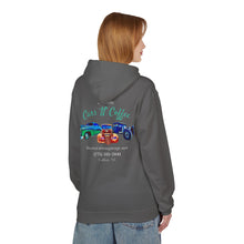 Load image into Gallery viewer, Women&#39;s Fallon Cars N Coffee (print on back) midweight fleece Hoodie
