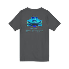 Load image into Gallery viewer, 1950 Chevy Styleline Deluxe T-Shirt — Classic Car V-Neck Tee (print on back)
