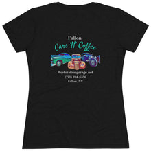 Load image into Gallery viewer, Women&#39;s Cars &quot;N&quot; Coffee - On Back - Triblend Tee
