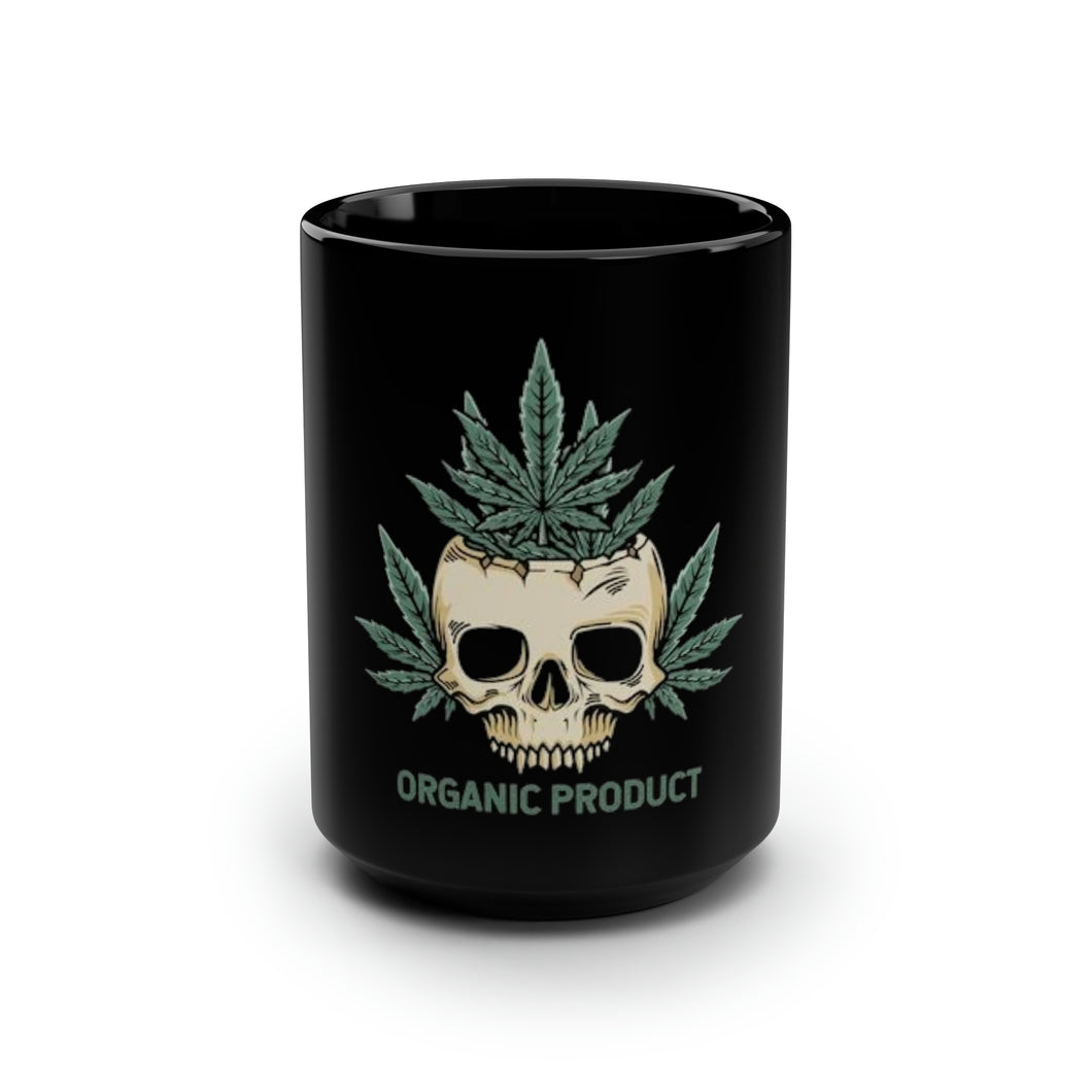 Skull Organic Product - Black Mug 15oz