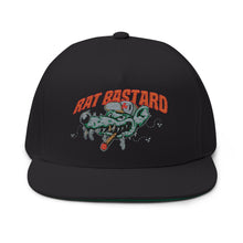 Load image into Gallery viewer, Rat Bastard - Embroidered Flat Bill Cap – Retro Trucking &amp; Beer Lover Snapback
