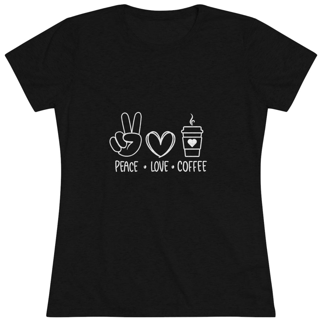 Women's Peace, Love, Coffee Triblend Tee
