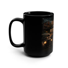 Load image into Gallery viewer, Bull Bash Car &amp; Bike Show Black Mug — 15oz Restoration Garage Coffee Cup
