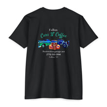 Load image into Gallery viewer, Women&#39;s Jersey soft Tee Fallon Cars &quot;N&quot; Coffee (Print on back)

