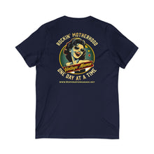Load image into Gallery viewer, Women's Vintage Mama Jersey tee V-neck (print on back)
