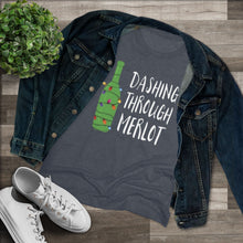 Load image into Gallery viewer, Dashing Through Merlot - Women's Triblend Tee

