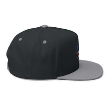 Load image into Gallery viewer, American Flag Pot Leaf - Embroidered Flat Bill Cap – Retro Trucking &amp; Beer Lover Snapback
