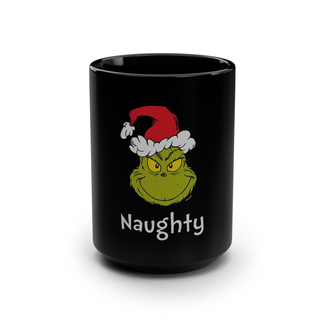 Naughty Grinch - Black Mug 15oz