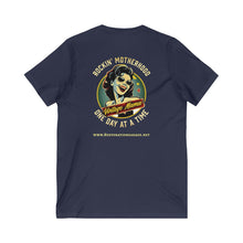 Load image into Gallery viewer, Women&#39;s Vintage Mama Jersey tee V-neck (print on back)
