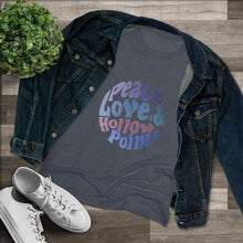 Load image into Gallery viewer, Women's Peace love &amp; hollow points Triblend Tee
