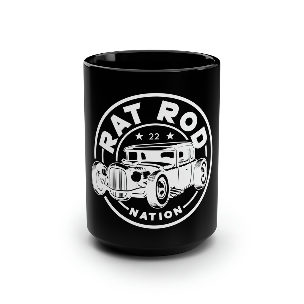 RAT ROD NATION - Black Mug 15oz - Logo 1