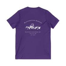Load image into Gallery viewer, Women&#39;s Rustoration Garage (Print on back) V-Neck Tee
