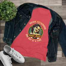 Load image into Gallery viewer, Women&#39;s Tri Blend Tee Rockin Motherhood (Print on front)
