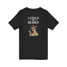 Load image into Gallery viewer, I Could Be Meaner V-Neck Tee — Retro Pinup Attitude Tee (print on back)
