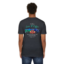 Load image into Gallery viewer, Women&#39;s Jersey soft Tee Fallon Cars &quot;N&quot; Coffee (Print on back)
