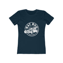 Load image into Gallery viewer, Women&#39;s boyfriend tee Rustoration Garage on back
