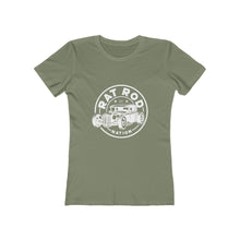Load image into Gallery viewer, Women&#39;s boyfriend tee Rustoration Garage on back
