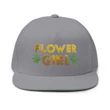 Load image into Gallery viewer, Flower Girl Embroidered Flat Bill Cap – Retro Trucking &amp; Beer Lover Snapback
