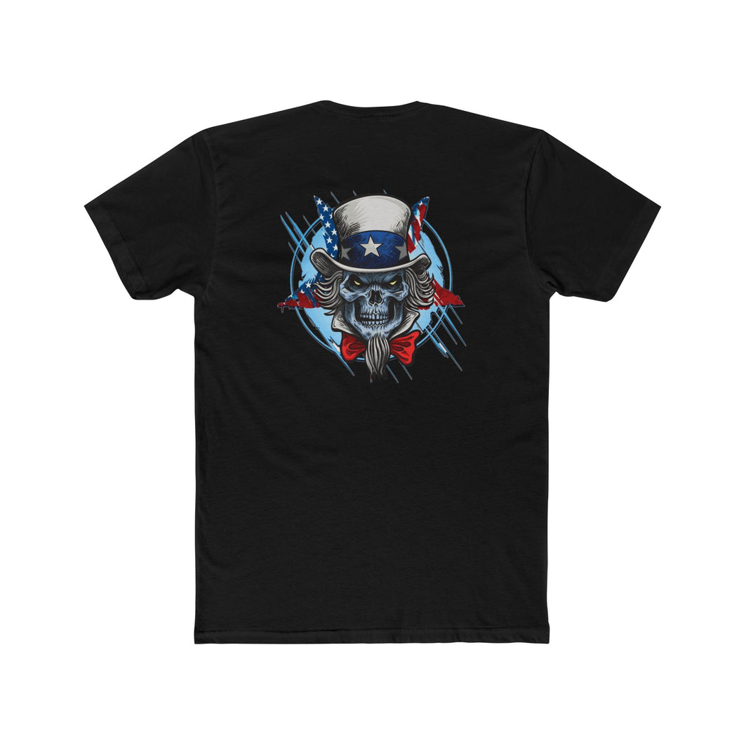 Uncle Sam Skull - White - Print On Back