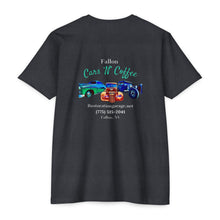 Load image into Gallery viewer, Women&#39;s Jersey soft Tee Fallon Cars &quot;N&quot; Coffee (Print on back)
