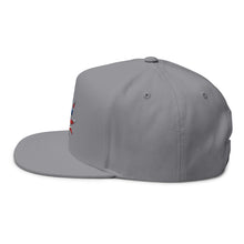 Load image into Gallery viewer, American Flag Pot Leaf - Embroidered Flat Bill Cap – Retro Trucking &amp; Beer Lover Snapback
