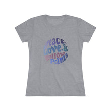 Load image into Gallery viewer, Women's Peace love &amp; hollow points Triblend Tee
