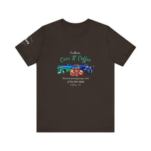 Load image into Gallery viewer, Women&#39;s Jersey short sleeve tee Fallon Cars &quot;N&quot; Coffee (on front)
