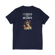 Load image into Gallery viewer, I Could Be Meaner V-Neck Tee — Retro Pinup Attitude Tee (print on back)
