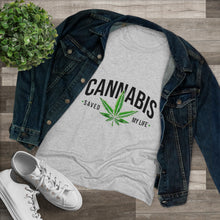 Load image into Gallery viewer, Women&#39;s Cannabis saved my life - Triblend Tee
