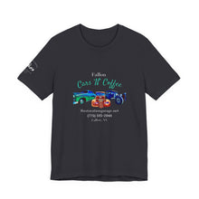 Load image into Gallery viewer, Women&#39;s Jersey short sleeve tee Fallon Cars &quot;N&quot; Coffee (on front)
